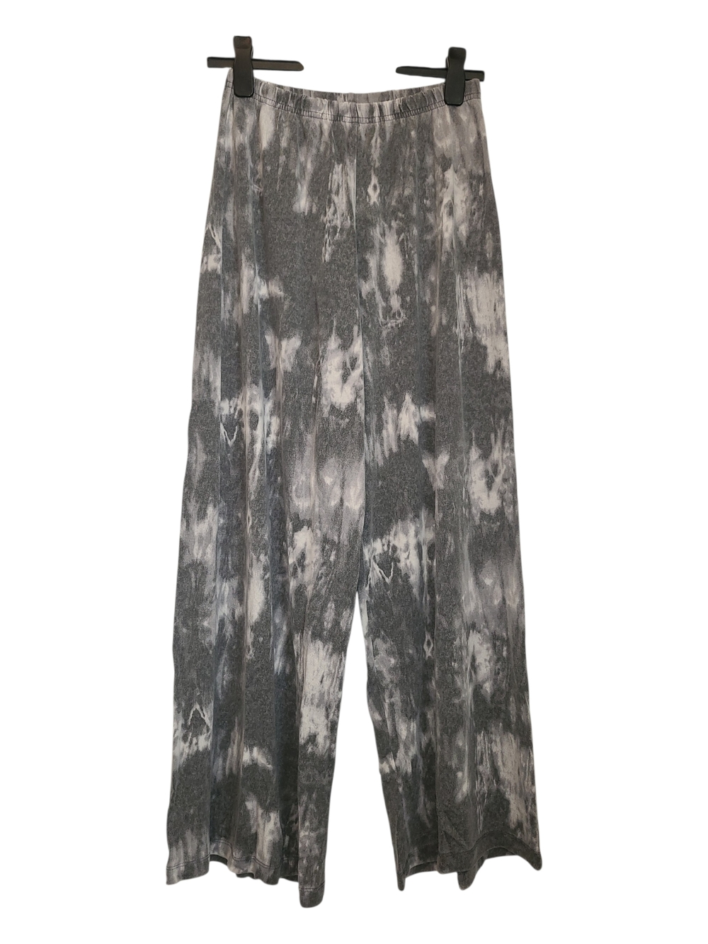 bryn Walker Gray and White Knit Wide-Leg Pants Medium*
